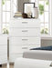 Felicity 5-drawer Chest Glossy White - Visions in Furniture (La Mirada, CA)