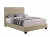 Chloe Tufted Upholstered California King Bed Oatmeal - Visions in Furniture (La Mirada, CA)