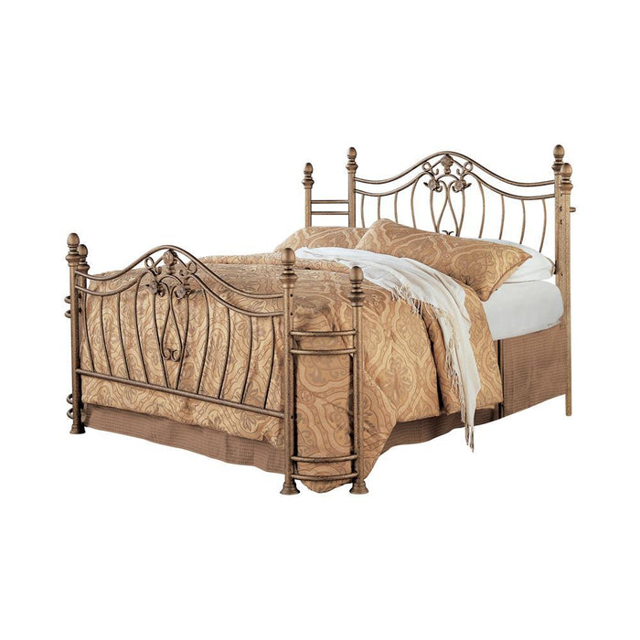 Sydney Eastern King & Queen Bed Antique Brushed Gold - Visions in Furniture (La Mirada, CA)