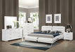 Jeremaine Queen Upholstered Bed White - Visions in Furniture (La Mirada, CA)