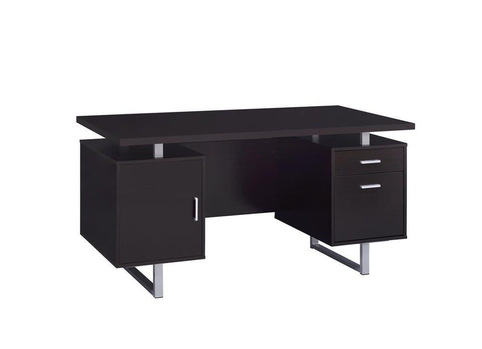 Lawtey Rectangular Storage Office Desk Cappuccino - Visions in Furniture (La Mirada, CA)
