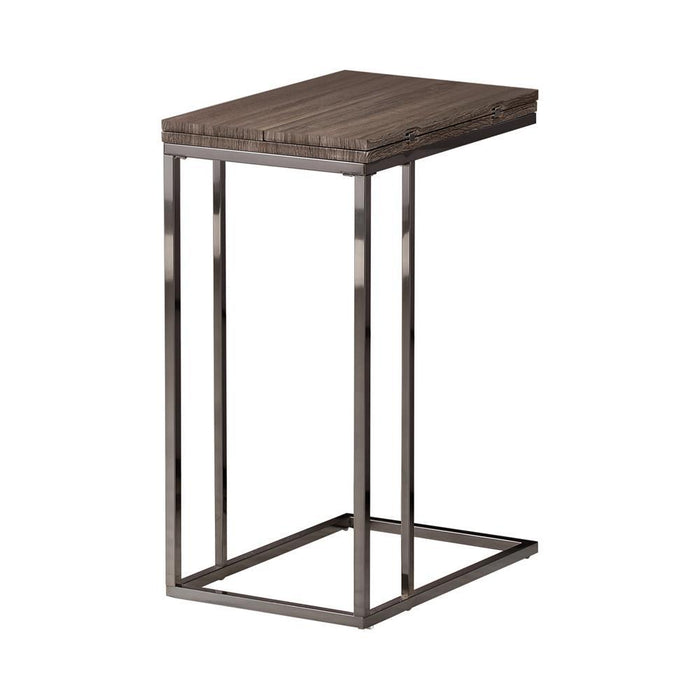 Pedro Expandable Top Accent Table Weathered Grey and Black - Visions in Furniture (La Mirada, CA)
