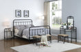Livingston California King, E.King, & Queen Panel Metal Bed Dark Bronze - Visions in Furniture (La Mirada, CA)