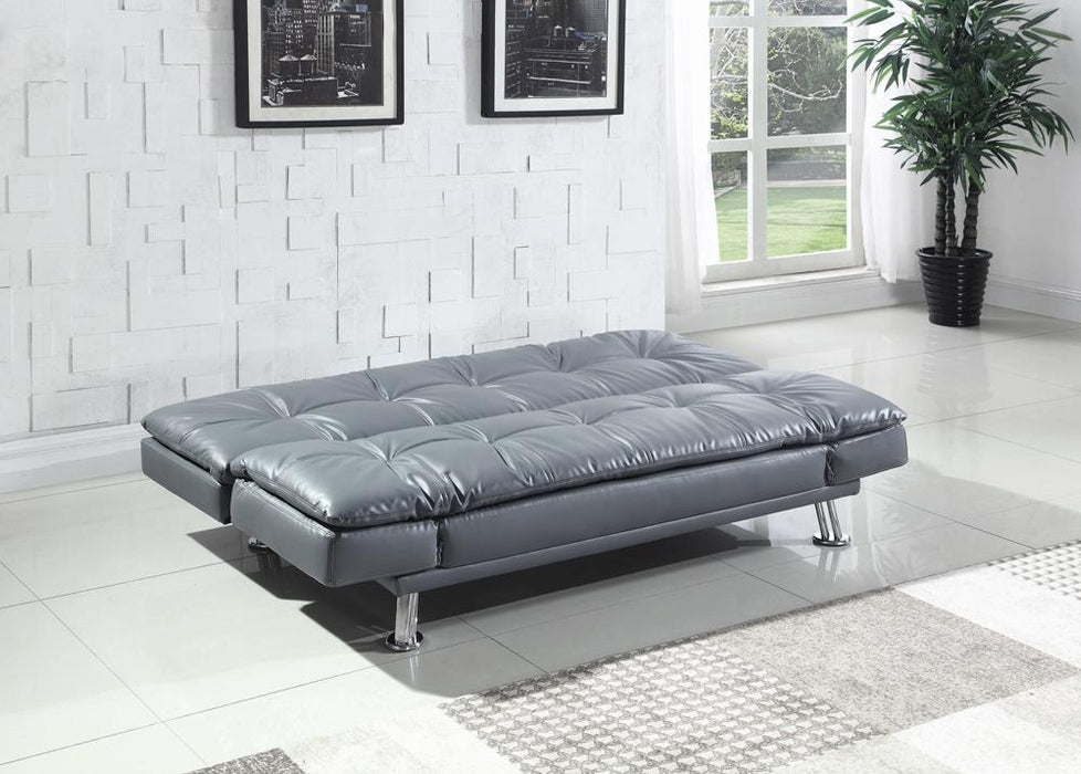 Dilleston Tufted Back Upholstered Sofa Bed Grey - Visions in Furniture (La Mirada, CA)