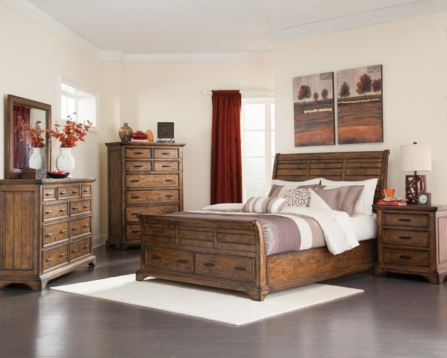 Elk Grove Queen Storage Bed Vintage Bourbon - Visions in Furniture (La Mirada, CA)