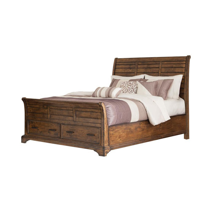 Elk Grove Queen Storage Bed Vintage Bourbon - Visions in Furniture (La Mirada, CA)