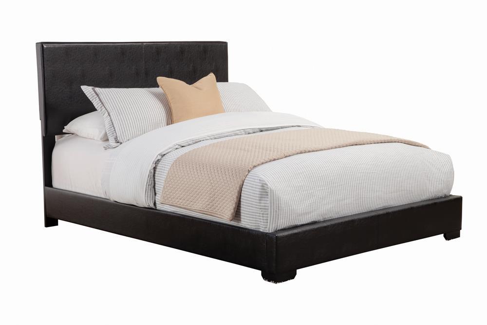 Conner Eastern King Upholstered Panel Bed Black - Visions in Furniture (La Mirada, CA)