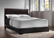 Conner Queen Upholstered Panel Bed Black and Dark Brown - Visions in Furniture (La Mirada, CA)