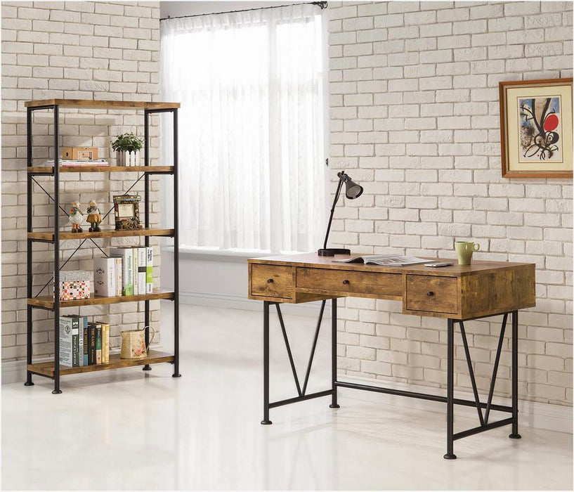 Analiese 4-shelf Bookcase Antique Nutmeg - Visions in Furniture (La Mirada, CA)