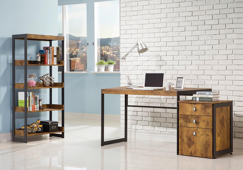 Estrella Writing Desk Antique Nutmeg and Gunmetal - Visions in Furniture (La Mirada, CA)
