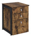 Estrella 3-drawer File Cabinet Antique Nutmeg and Gunmetal - Visions in Furniture (La Mirada, CA)