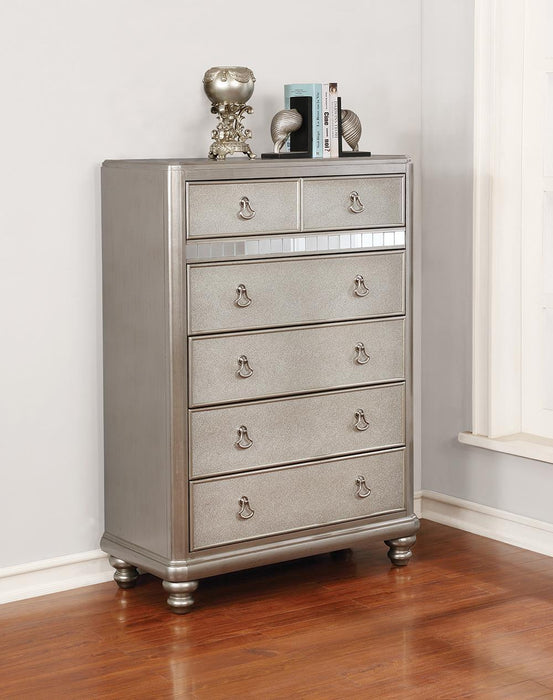Bling Game 6-drawer Chest Metallic Platinum - Visions in Furniture (La Mirada, CA)