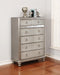 Bling Game 6-drawer Chest Metallic Platinum - Visions in Furniture (La Mirada, CA)