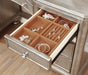 Bling Game 9-drawer Vanity Desk Metallic Platinum - Visions in Furniture (La Mirada, CA)