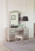 Bling Game Arched Top Vanity Mirror Metallic Platinum - Visions in Furniture (La Mirada, CA)