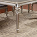 Bling Game Rectangular Dining Table with Leaf Metallic Platinum - Visions in Furniture (La Mirada, CA)