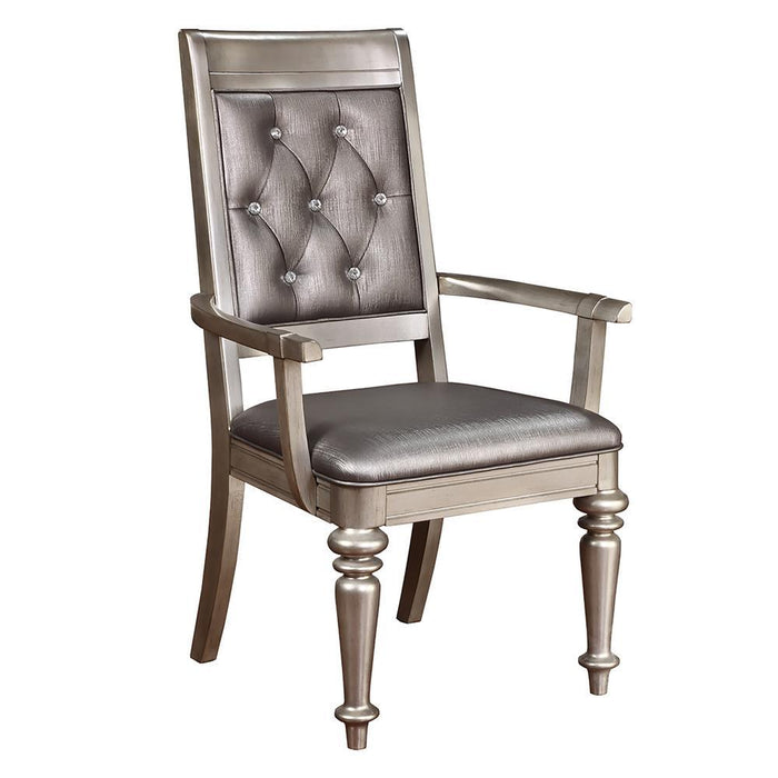 Bling Game Open Back Arm Chairs Metallic (Set of 2) - Visions in Furniture (La Mirada, CA)