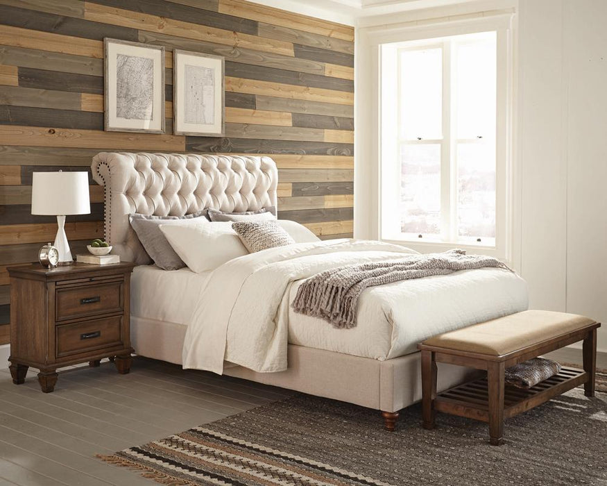 Devon Tufted Upholstered Eastern King Bed Beige - Visions in Furniture (La Mirada, CA)