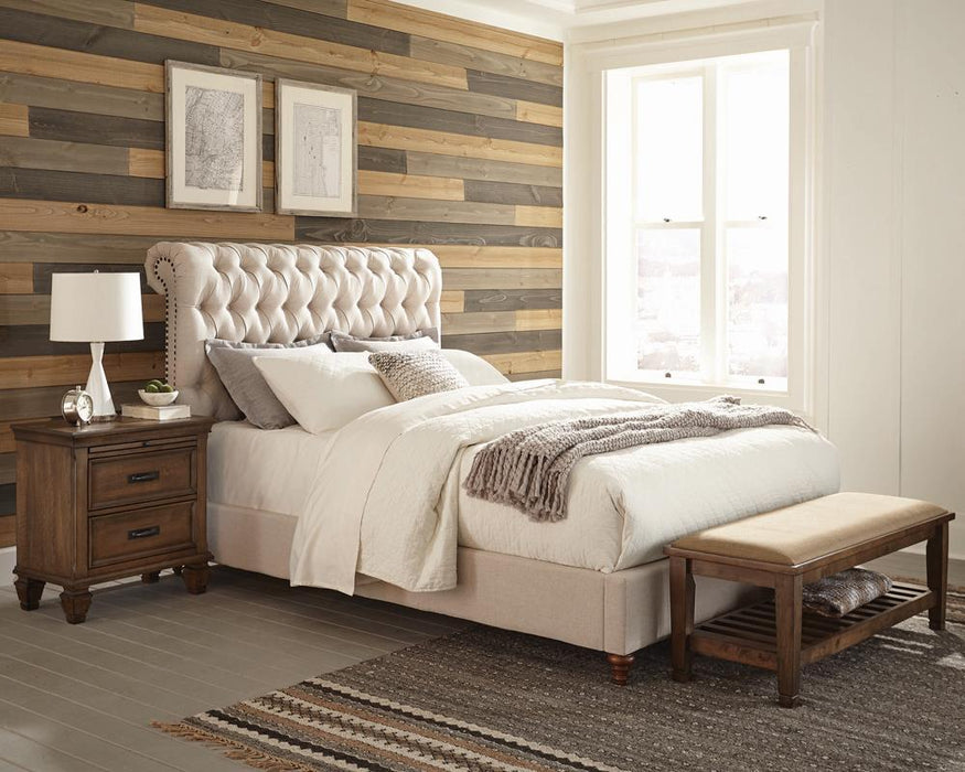 Devon Tufted Upholstered Queen Bed Beige - Visions in Furniture (La Mirada, CA)