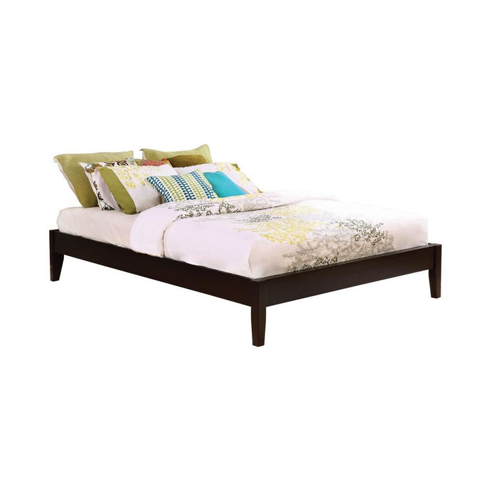 Hounslow California King, E.King, & Queen Universal Platform Bed Cappuccino - Visions in Furniture (La Mirada, CA)
