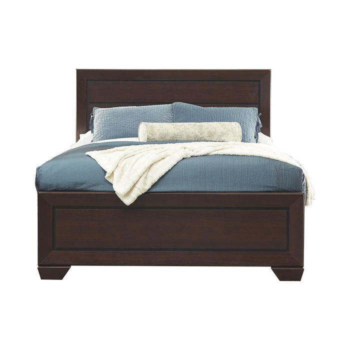 Kauffman Eastern King Panel Bed Dark Cocoa - Visions in Furniture (La Mirada, CA)