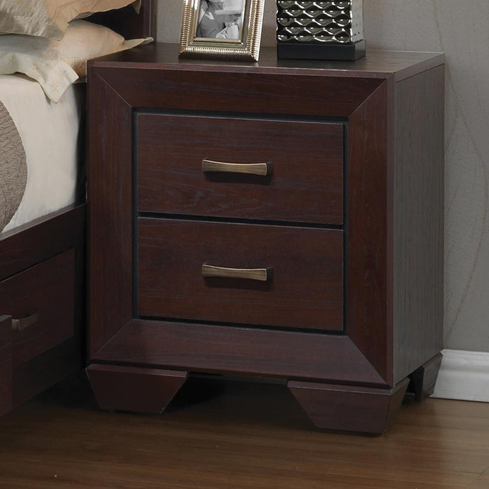 Kauffman 2-drawer Nightstand Dark Cocoa - Visions in Furniture (La Mirada, CA)
