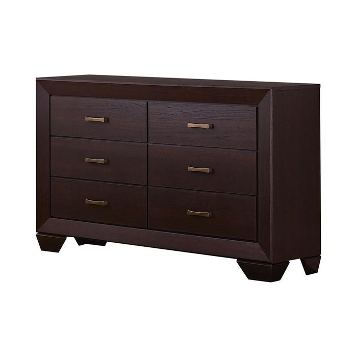 Kauffman 6-drawer Dresser Dark Cocoa - Visions in Furniture (La Mirada, CA)