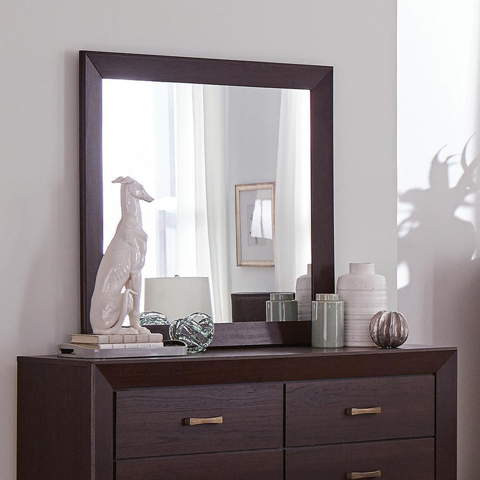 Kauffman Rectangular Dresser Mirror Dark Cocoa - Visions in Furniture (La Mirada, CA)
