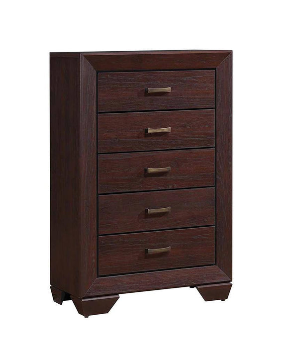 Kauffman 5-drawer Chest Dark Cocoa - Visions in Furniture (La Mirada, CA)