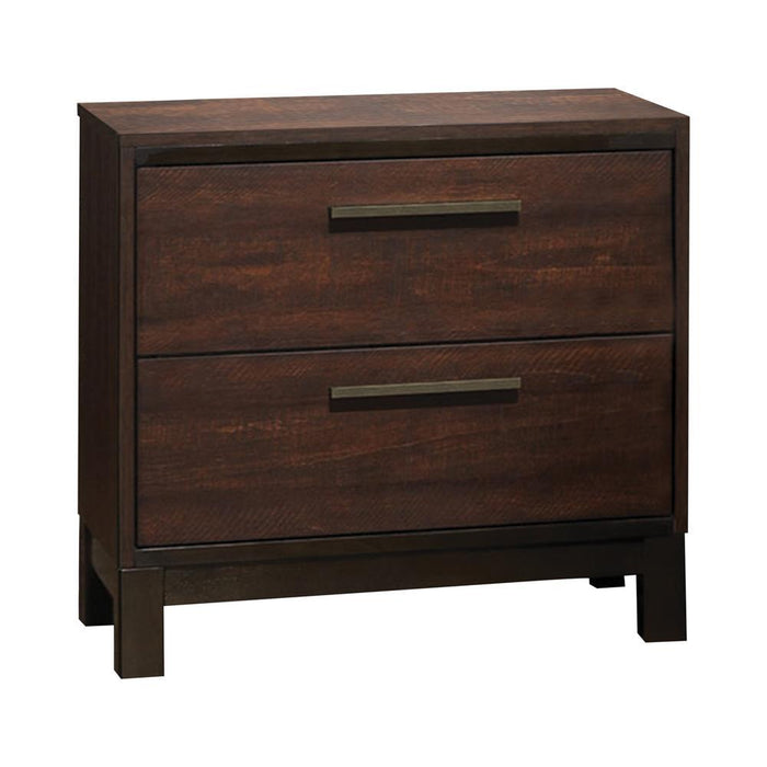 Edmonton 2-drawer Nightstand Rustic Tobacco - Visions in Furniture (La Mirada, CA)
