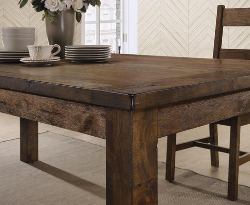 Coleman Rectangular Dining Table Rustic Golden Brown - Visions in Furniture (La Mirada, CA)