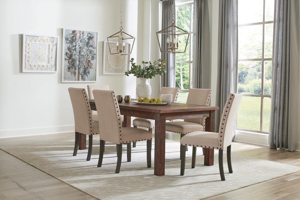Coleman Rectangular Dining Table Rustic Golden Brown - Visions in Furniture (La Mirada, CA)