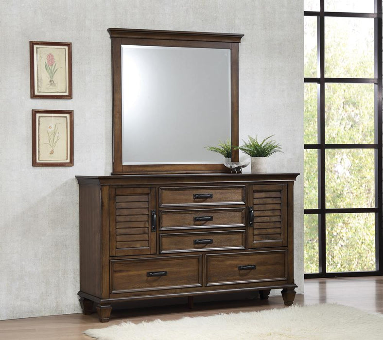 Franco Rectangular Dresser Mirror Burnished Oak - Visions in Furniture (La Mirada, CA)