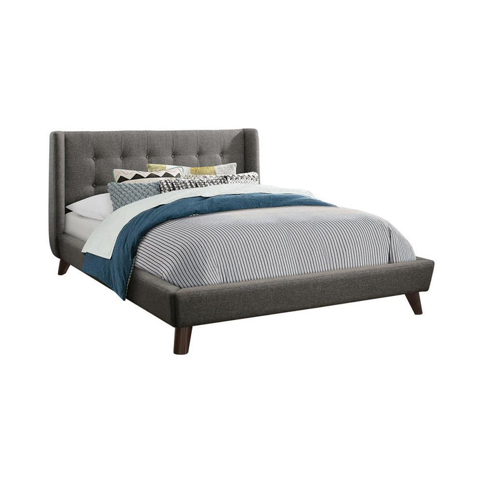 Carrington Button Tufted Full Bed Grey - Visions in Furniture (La Mirada, CA)