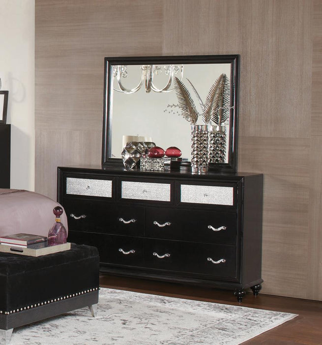 Barzini Rectangular Dresser Mirror Black - Visions in Furniture (La Mirada, CA)