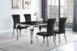 Carone Rectangular Dining Table Chrome and Black - Visions in Furniture (La Mirada, CA)