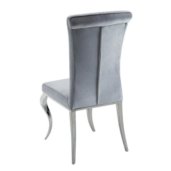 Betty Upholstered Side Chairs Grey and Chrome (Set of 4) - Visions in Furniture (La Mirada, CA)