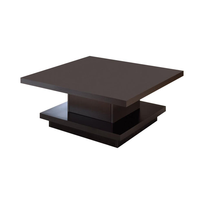 Reston Pedestal Square Coffee Table Cappuccino - Visions in Furniture (La Mirada, CA)