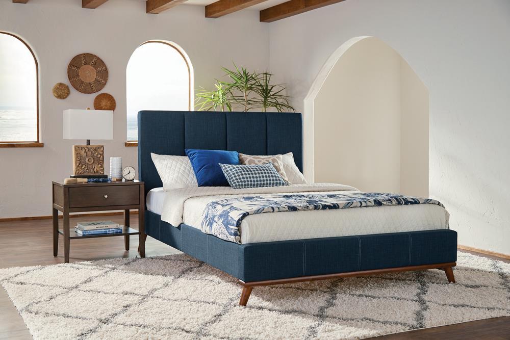 Charity Queen Upholstered Bed Blue - Visions in Furniture (La Mirada, CA)