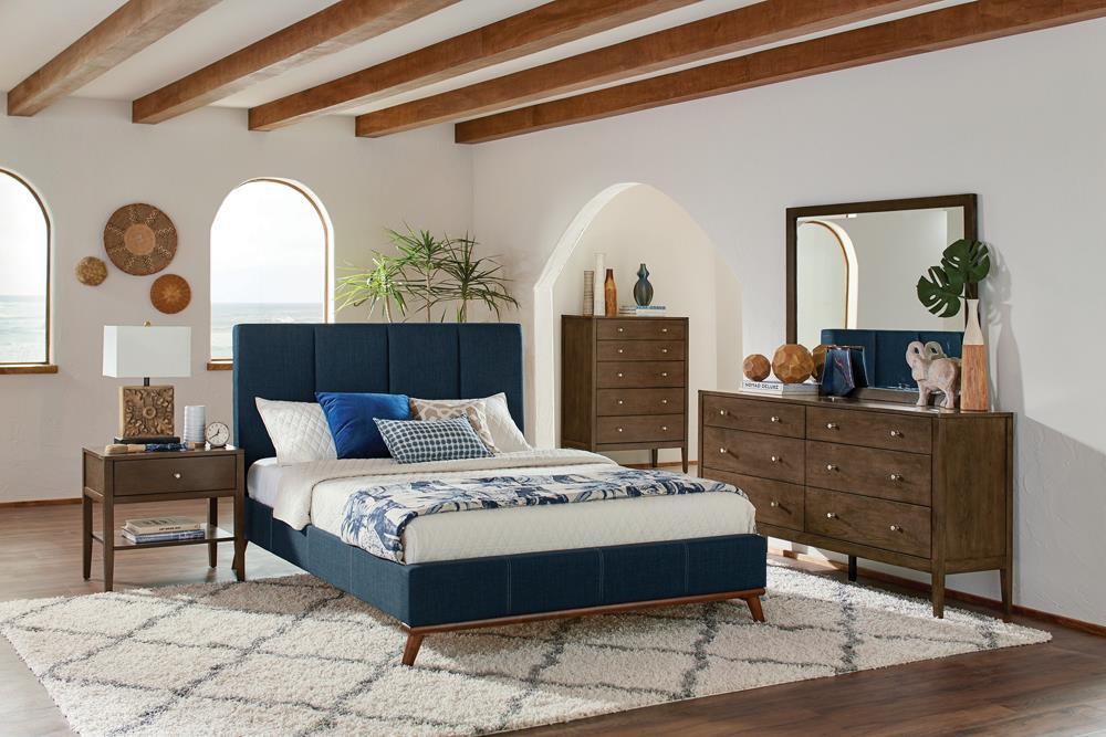 Charity Full Upholstered Bed Blue - Visions in Furniture (La Mirada, CA)
