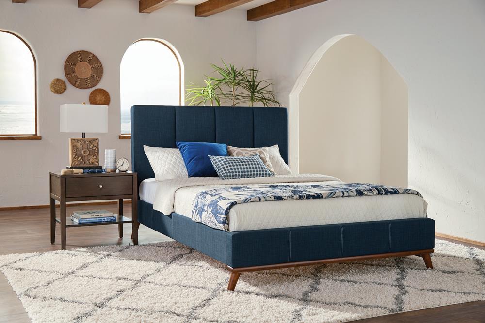 Charity Full Upholstered Bed Blue - Visions in Furniture (La Mirada, CA)