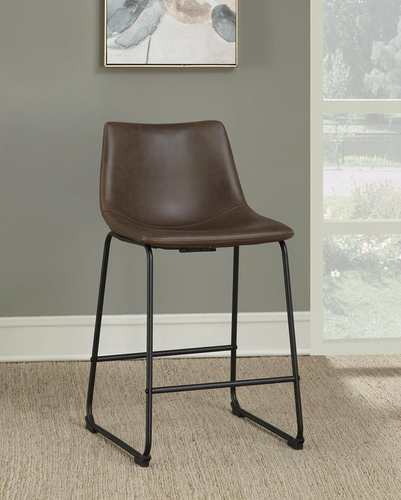 Michelle Armless Counter Height Stools Two-tone Brown and Black (Set of 2) - Visions in Furniture (La Mirada, CA)