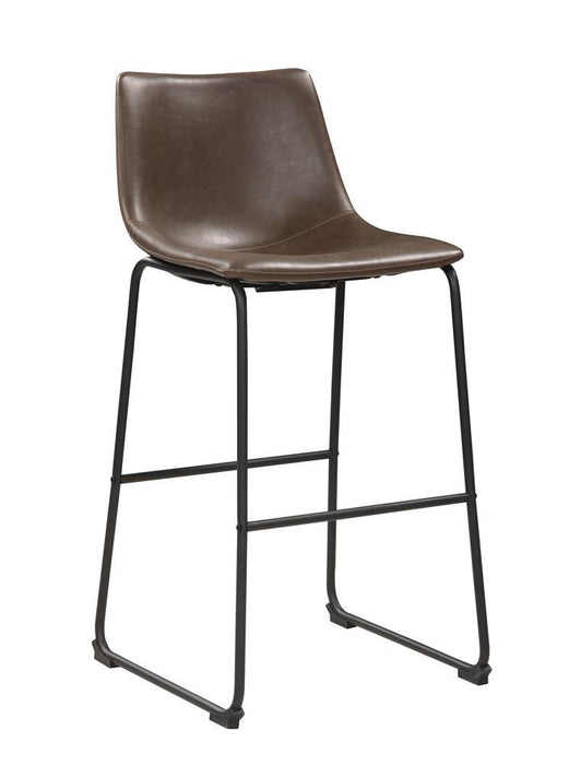 Michelle Armless Bar Stools Two-tone Brown and Black (Set of 2) - Visions in Furniture (La Mirada, CA)