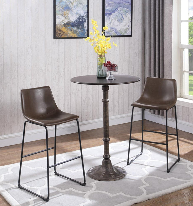 Michelle Armless Bar Stools Two-tone Brown and Black (Set of 2) - Visions in Furniture (La Mirada, CA)