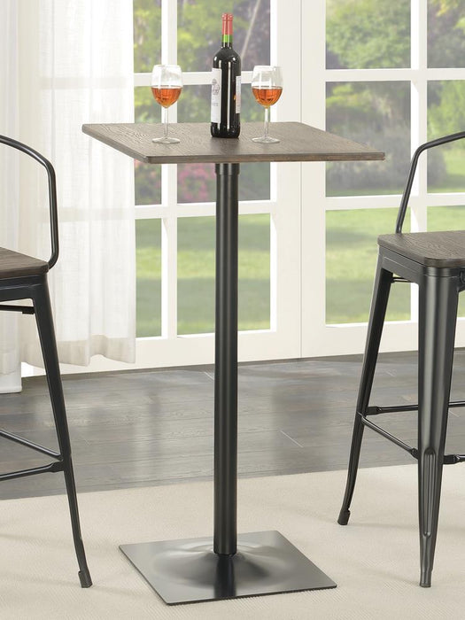 Cavalier Square Bar Table Dark Elm and Matte Black - Visions in Furniture (La Mirada, CA)