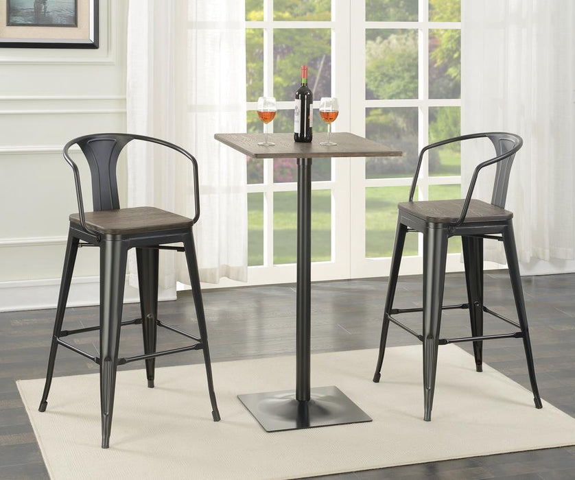 Cavalier Square Bar Table Dark Elm and Matte Black - Visions in Furniture (La Mirada, CA)