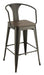 Cavalier Wooden Seat Bar Stools Dark Elm and Matte Black (Set of 2) - Visions in Furniture (La Mirada, CA)