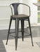 Cavalier Wooden Seat Bar Stools Dark Elm and Matte Black (Set of 2) - Visions in Furniture (La Mirada, CA)