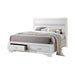 Miranda California King. E.King, & Queen 2-drawer Storage Bed Black & White - Visions in Furniture (La Mirada, CA)