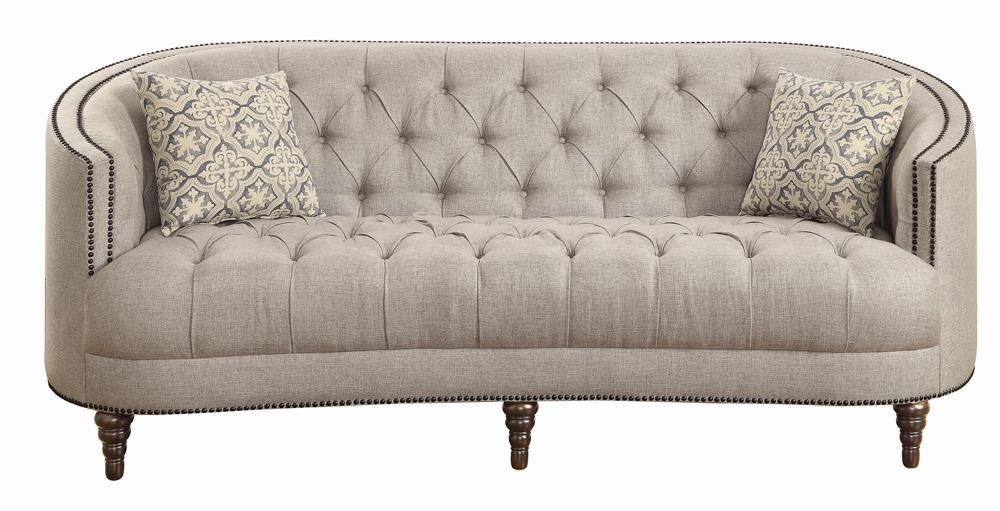 Avonlea Sloped Arm Upholstered Sofa Trim Grey - Visions in Furniture (La Mirada, CA)